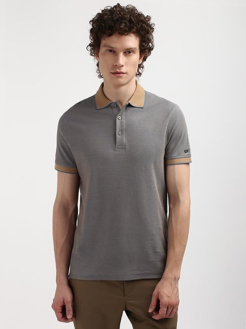 Tommy Hilfiger Blue Cotton Slim Fit Polo T-Shirt - Main Image