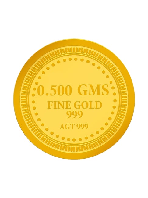 Muthoot Pappachan Swarnavarsham 24k (999) 0.5gm Yellow Gold Coin