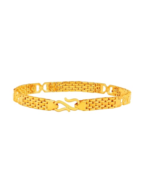 Muthoot Pappachan Swarnavarsham BIS Hallmarked 22k Yellow Gold Broad Bracelet for Men