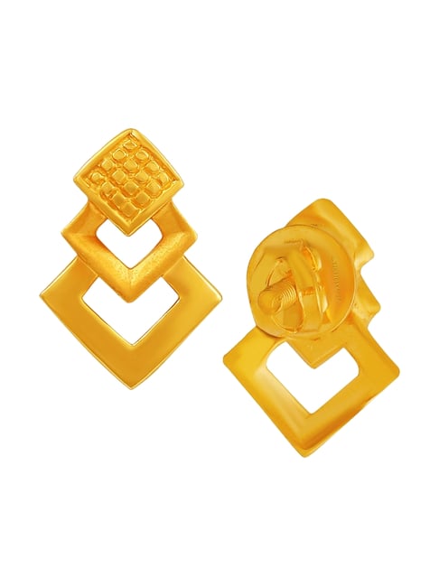 Muthoot Pappachan Swarnavarsham BIS Hallmarked 22k Yellow Gold Box Stud Earrings