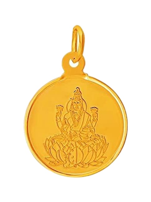 Muthoot Pappachan Swarnavarsham BIS Hallmarked 22k Yellow Gold Round Laxmi Pendant