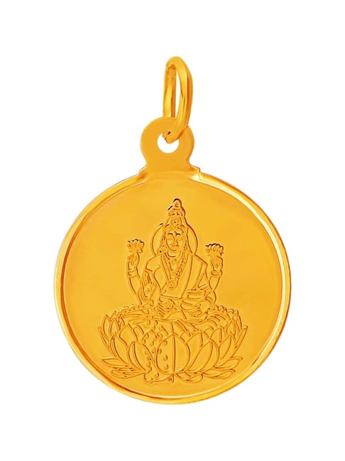 Muthoot Pappachan Swarnavarsham BIS Hallmarked 22k Yellow Gold Round Laxmi Pendant