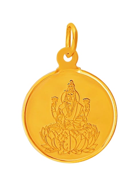 Muthoot Pappachan Swarnavarsham BIS Hallmarked 22k Yellow Gold Round Laxmi Pendant