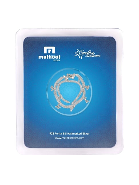 Swethavarsham Muthoot Exim BIS Hallmarked 925 Silver Ghungroo Payal