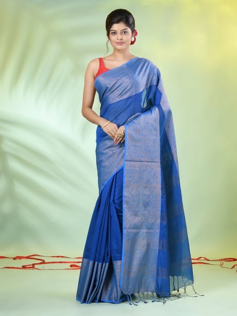 CHARUKRITI Blue Zari Saree-picture-24