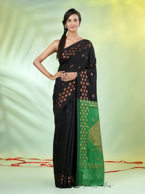 CHARUKRITI Black Handwoven Saree-picture-46