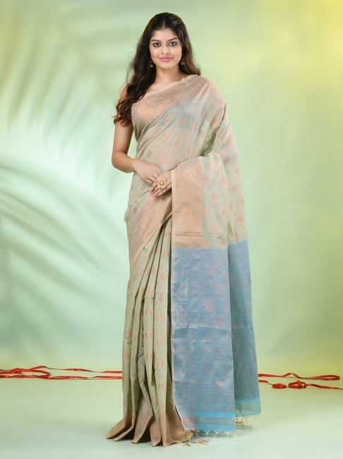 CHARUKRITI Beige Handwoven Saree-picture-34