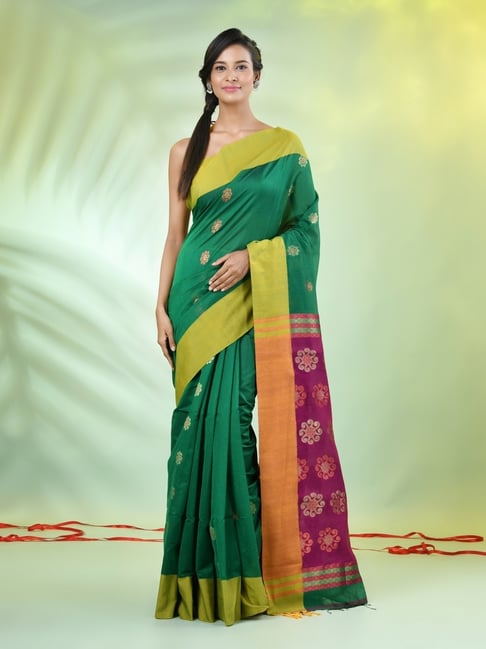 CHARUKRITI Green Handwoven Saree-picture-25