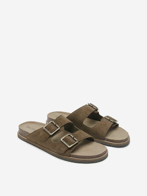 SOLEPLAY by Westside Olive Dual-Strap Leather Sandals