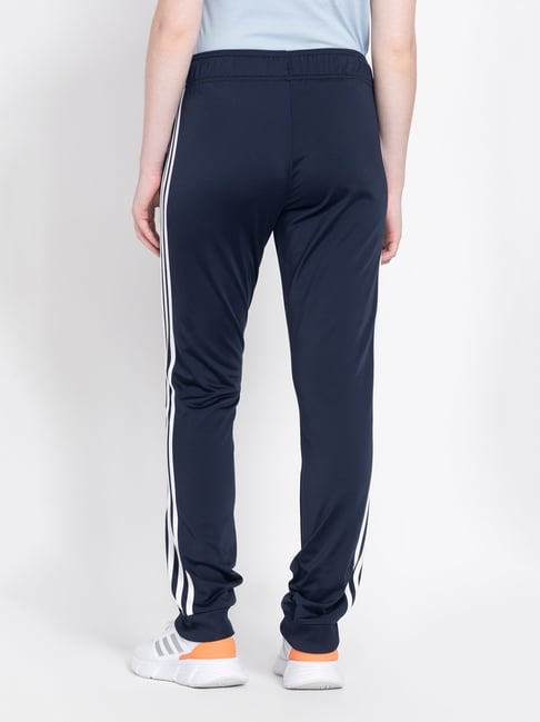 adidas Blue Polyester Stripes Trackpants