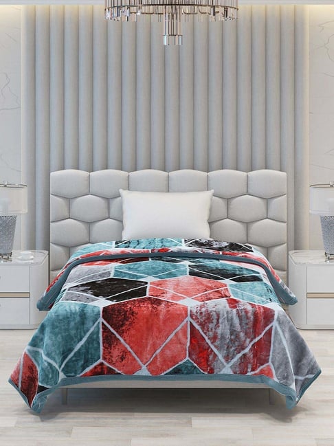 Buy Monte Carlo Multicolor Polyester 1000 GSM Single Bed Winter
