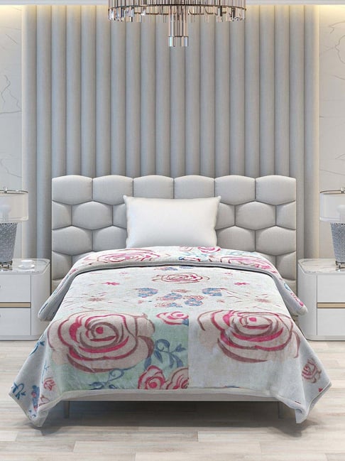 Monte Carlo White Polyester 1000 GSM Single Bed Winter Blanket