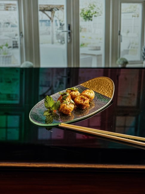 Troveas Luster Small Clear Glass Serving Platter-picture-13