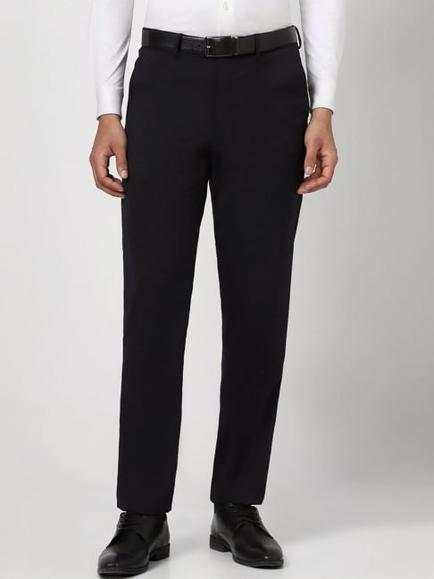 Van Heusen navy Solid Trousers-picture-30