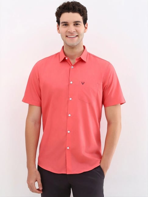 Price History of Allen Solly Peach Slim Fit Shirt from TatacliQ 2190_4353696