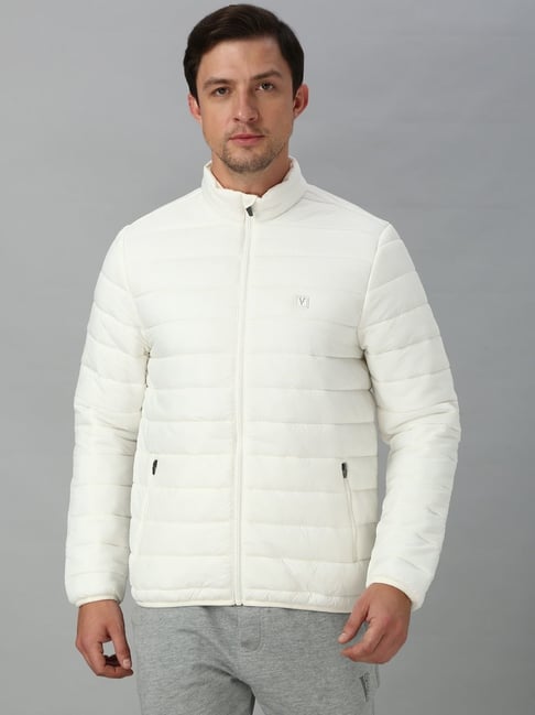 Van Heusen White Regular Fit Bomber Jacket