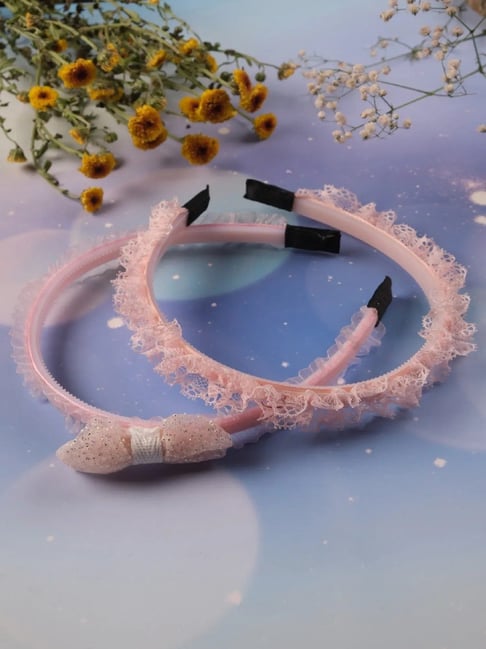 Jewelz Statement Party Wear Pink Net Hair Band Combos for Kids ¿ Pack of 2-picture-11