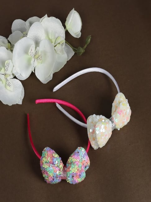 Jewelz Multicolor Shiny Glitter Bow Hair Bands for Kids ¿ Pack of 2-picture-37