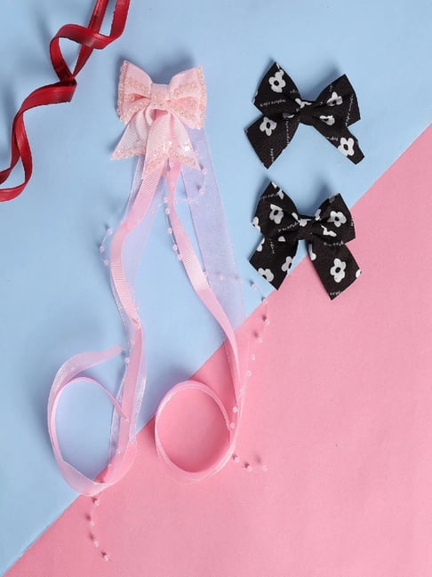 Jewelz Floral Inspired Ribbon Hairclip & Bow Hair Tie for Kids ¿ Pack of 3-picture-15