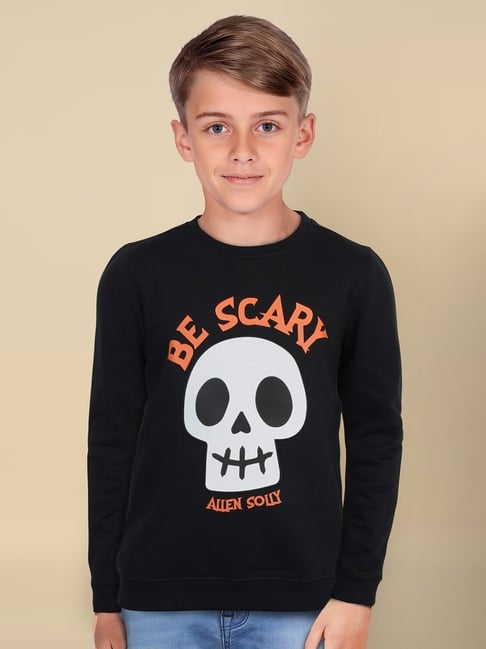 Allen Solly Junior Boys Black Graphic Sweatshirt-picture-11