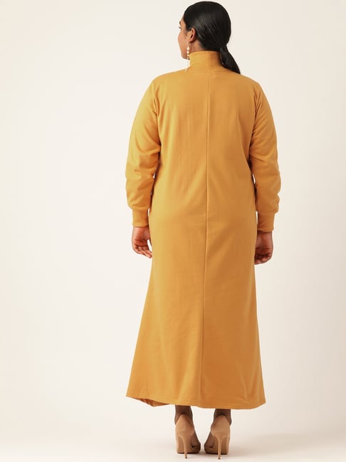 Buy theRebelinme Plus Size Yellow Relaxed Fit Maxi Dress for Women