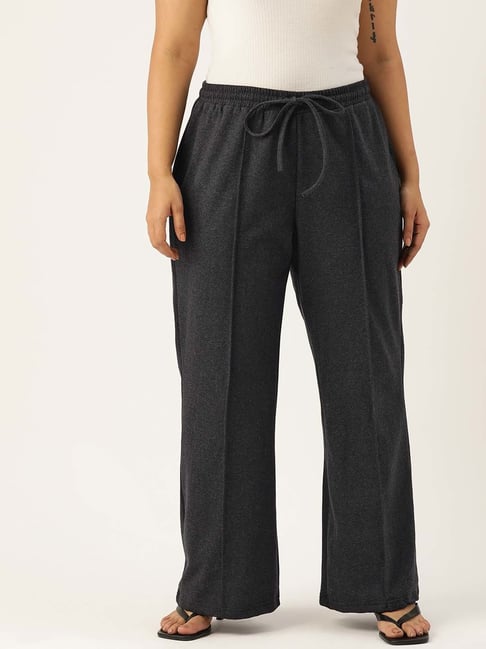 theRebelinme Plus Size Dark Grey Relaxed Fit Trousers-picture-33