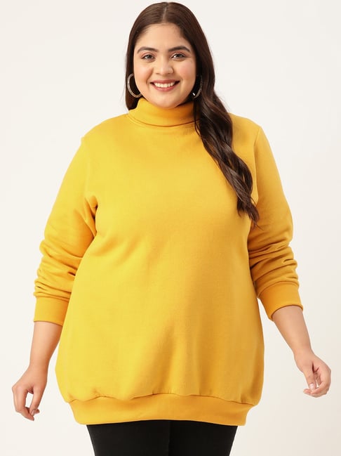Buy theRebelinme Plus Size Yellow Sweatshirt for Women Online
