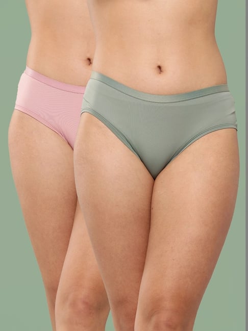 Leading Lady Pink & Green Plain Panty Pack Of 2-picture-26