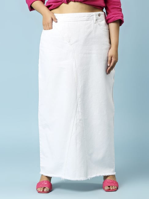 Turning Blue White Maxi Skirt-picture-35
