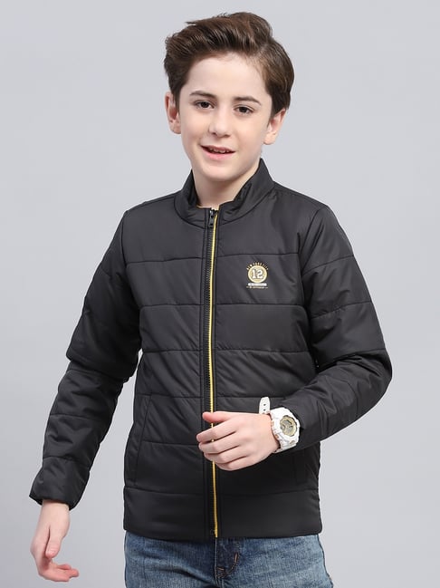 Monte Carlo Boys Black Polyester Blend Solid Jacket-image-4