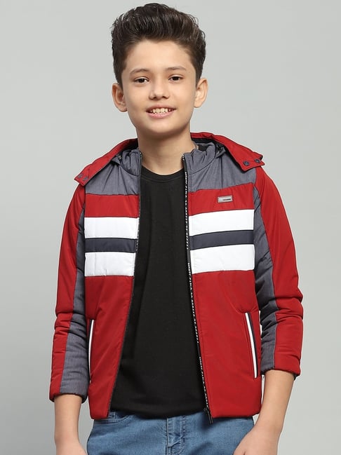 Monte Carlo Boys Rust Polyester Blend Solid Jacket-picture-39