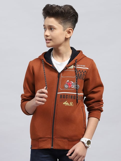 Monte Carlo Boys Rust Cotton Blend Printed Sweatshirt-picture-37