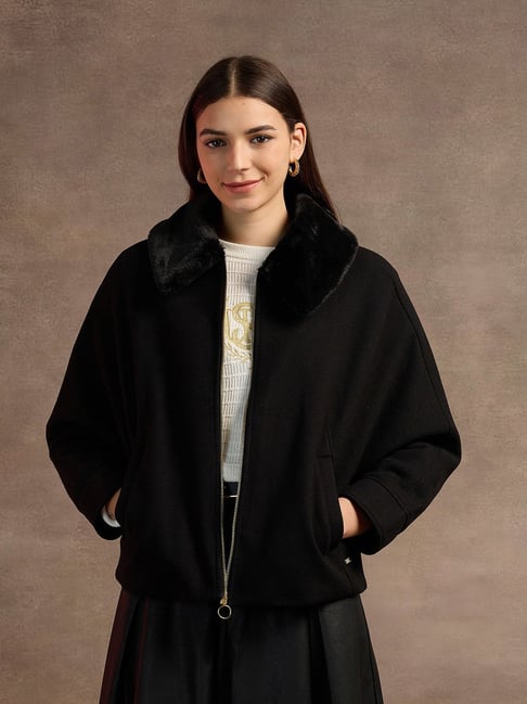 U.S. Polo Assn. Black Relaxed Fit Kimono Jacket