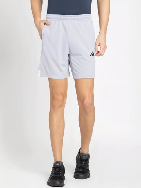 Adidas Grey Regular Fit Printed Shorts