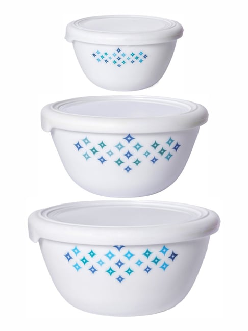Cello Printed White Opalware 3 Pieces Bowls-picture-36