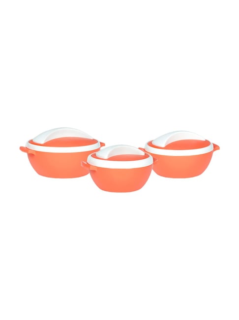 Varmora Milano Insulated Orange Plastic Casserole - Set of 3