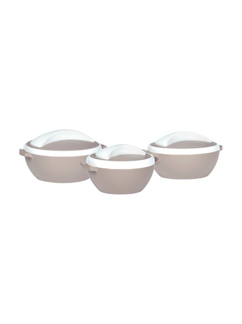 Varmora Milano Insulated Brown Plastic Casserole - Set of 3