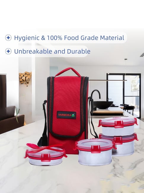 Buy Varmora Amaze Pink Stainless Steel Insulated Lunch Box - Set