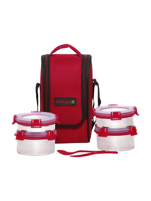 Buy Varmora Amaze Pink Stainless Steel Insulated Lunch Box - Set