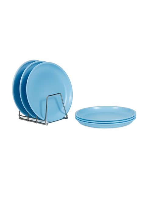 Varmora Polypropylene Blue Plastic Dinner Plate - Set of 6-picture-17
