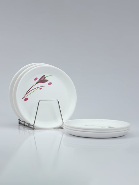 Varmora Assorted White Plastic Round Side Plate - Set of 6-picture-41