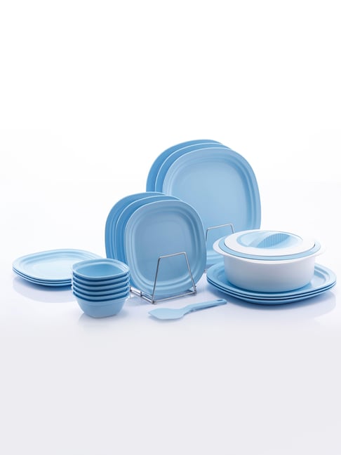 Varmora Polypropylene Blue Plastic Dinner Set - 21 Pcs-picture-38