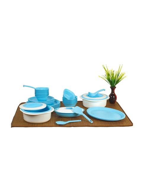 Varmora Polypropylene Blue Plastic Dinner Set - 36 Pieces-picture-34