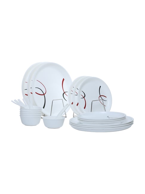Varmora Nova White Plastic Dinner Set - 25 Pcs-picture-40