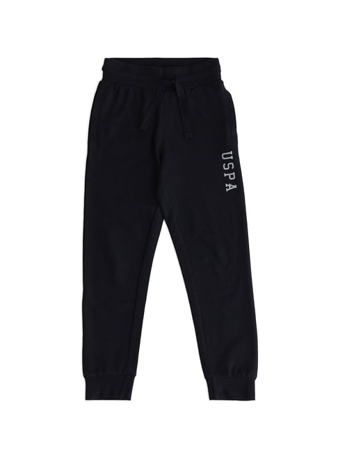 U.S. Polo Assn. Boys Black Cotton Solid Joggers-picture-46