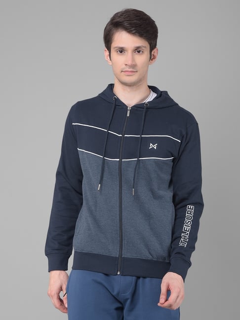 Force NXT Navy Cotton Regular fit Solid Hooded Sweatshirt-picture-45