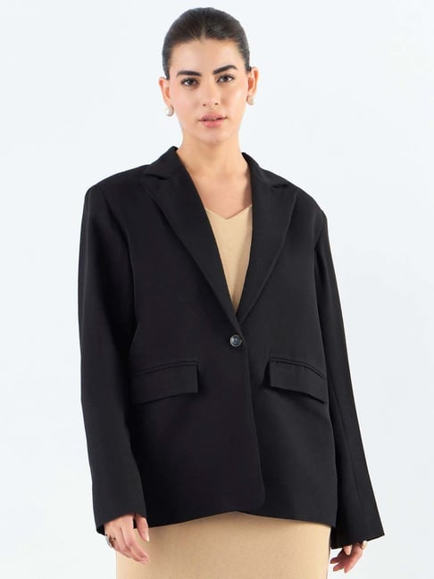 Powersutra Black Plain Blazer-picture-20