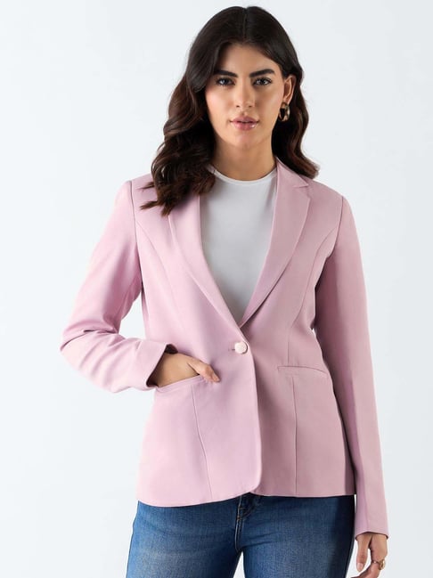 Powersutra Pink Plain Blazer