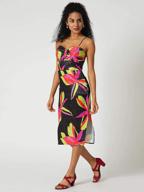 Globus Multicolor Floral Print Midi Dress