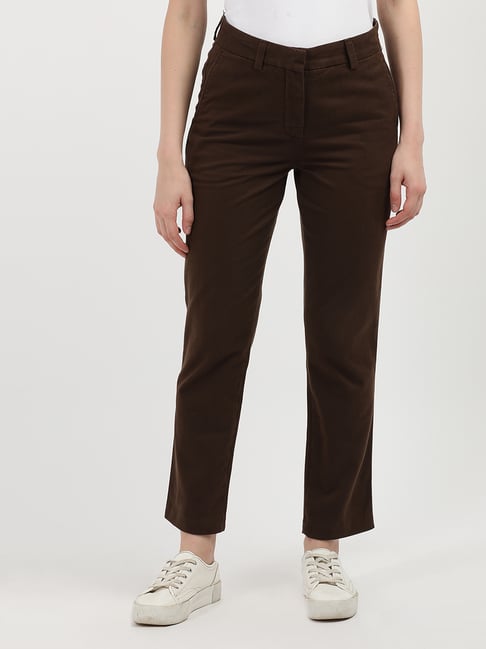 TOMMY HILFIGER Brown Cotton Slim Fit Mid Rise Trousers-picture-42